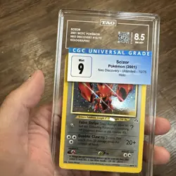 2001 Pokemon Neo Discovery Scizor Holo Rare #10 TAG 8.5 CGC 9 - Image 4