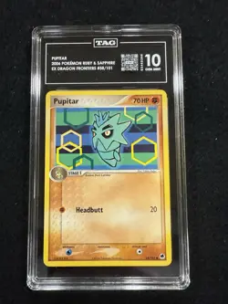 Pokemon Pupitar 58/101 from EX Dragon Frontiers in a TAG 10 !! - Image 1