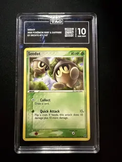 Pokemon TAG Graded Card! Seedot Gem Mint 10. Pokemon Ex Deoxys. 071/107. - Image 1