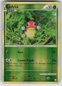 Ledyba 71/123 Common HeartGold & SoulSilver Pokemon Reverse Holo Lightly Played - Image 1