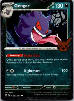 Gengar (Cosmos Holo) 057/091 Holo Trick or Trade BOOster 2024 Pokemon Holo NM - Image 1