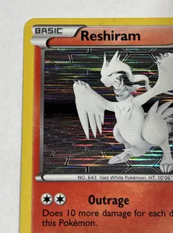 Pokemon TCG Reshiram BW004 Black and White Black Star Promo Holo Lightly Played - Image 3