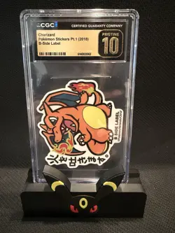 CGC Pristine 10 Charizard Sticker B-Side Label Pokemon Stickers Pt.1 2018 - Image 1