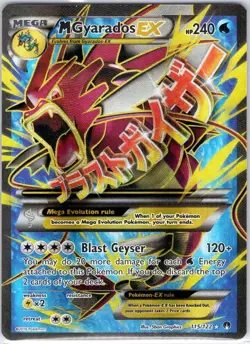 M Gyarados EX 115/122 Ultra Rare BREAKpoint Pokemon Holo Damaged - Image 1