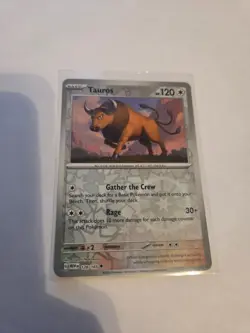 Pokemon TCG Tauros Scarlet & Violet 151 Reverse Holo Uncommon Card 128/165 - Image 1
