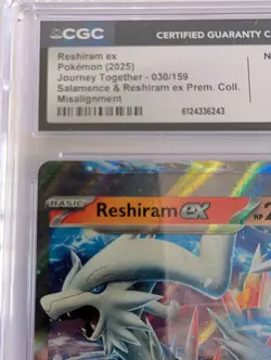 2025 Pokemon Reshiram ex 030/159 Journey Together Stamped Holo ERROR CGC 8 - Image 3