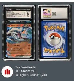 2025 Pokemon Reshiram ex 030/159 Journey Together Stamped Holo ERROR CGC 8 - Image 4