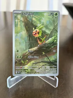 Chespin 2026 Pokemon Mega Evolution Chaos Rising #087/086 Illustration Rare - Image 1