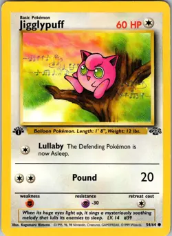 Jigglypuff 54/64 Common Jungle Pokemon 1st Edition Heavily Played - Image 1