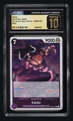 One Piece The Azure Sea's Seven - Kaido - Rare Foil - EB04-030 CGC 10 Pristine - Image 1