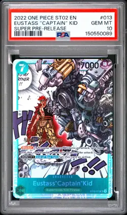 2022 ONE PIECE ST02-013 EUSTASS "CAPTAIN" KID SUPER PRE-RELEASE PSA 10 GEM MINT - Image 1