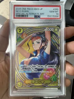 Bandai One Piece EB03-055 Nico Robin SP Special Alt Art Foil JP PSA 10 - Image 2