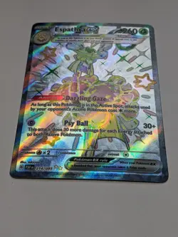 PACK FRESH - Espathra EX 214/091 Shiny Holo Rare Paldean Fates Pokemon Card NM - Image 3