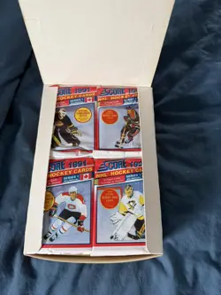 1991-92 Score NHL Hockey Series 1 Bilingual Edition Wax Box - 36 Packs - Image 1