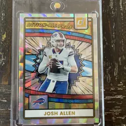 JOSH ALLEN RARE COMIC CHECKER REFRACTOR PANINI INVESTMENT CARD BILLS MINT W CASE - Image 2