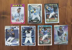 LOT (7) Different 2024 Junior Caminero Rookie Card RC Topps Heritage Holiday +++ - Image 1