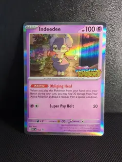 Pokemon Card Indeedee 154 Black Star Promo Scarlet Violet Surging Sparks - Image 1