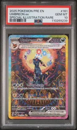 2025 POKEMON PRE EN-PRISMATIC EVOLUTIONS #161 UMBREON EX PSA 10 - Image 1