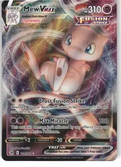Mew VMAX 114/264 Holo VMAX Rare Fusion Strike Pokemon Holo Near Mint - Image 1