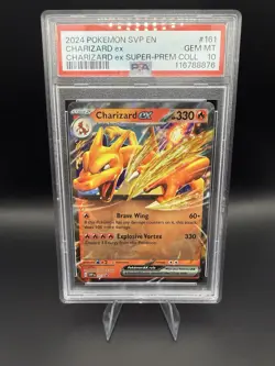 2024 POKEMON BLACK STAR PROMO CHARIZARD ex #161 SUPER-PREMIUM COLLECTION PSA 10 - Image 1