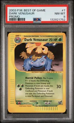Dark Venusaur 2003 Pokemon Best of Game Promo #7 PSA 8 (NEWLY GRADED!) - Image 1