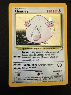 Pokemon TCG Chansey 3/130 Base Set 2 Holo - Image 1