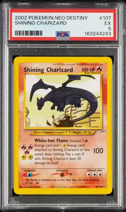 2002 POKEMON NEO DESTINY #107 SHINING CHARIZARD PSA 5 - Image 1