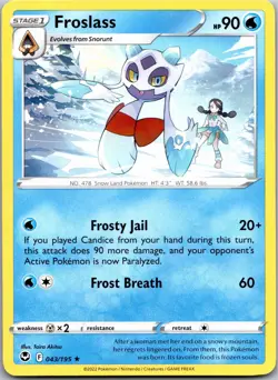 Froslass 043/195 Rare Silver Tempest Pokemon Near Mint - Image 1