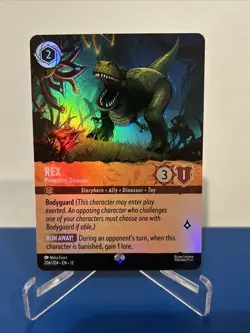 Disney Lorcana TCG Rex Protective Dinosaur 206/204 Wilds Unknown Epic Foil - Image 1