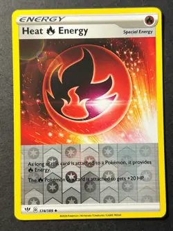 Heat Energy 174/189 Reverse Holo Darkness Ablaze Pokemon Card - Near Mint - Image 1