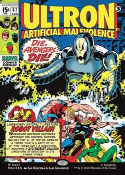 Ultron, Artificial Malevolence Borderless Foil Marvel Super Heroes Playtest Card - Image 1