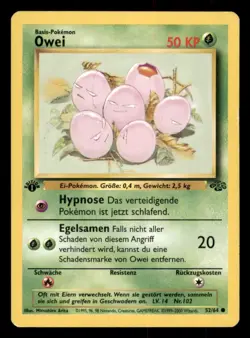 Pokemon Karte Owei 52/64 1. Edition Dschungel Deutsch - Image 1