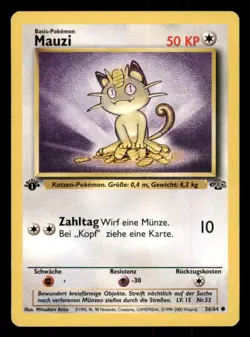 Pokemon Karte Mauzi 56/64 1. Edition Dschungel Deutsch - Image 1