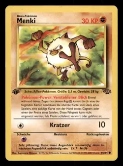 Pokemon Karte Menki 55/64 1. Edition Dschungel Deutsch - Image 1