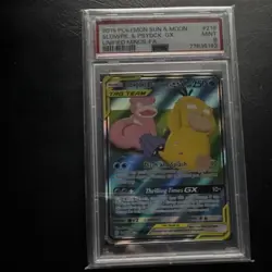 Pokemon Unified Minds Slowpoke & Psyduck GX 218/236 Full Art Holo PSA 9 - Image 1