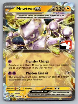 Mewtwo ex 058/182 Holo Double Rare Prize Pack Series Cards Pokemon NM - Image 1