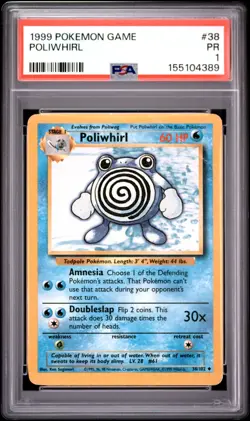 1999 Pokemon Base Set Poliwag, Poliwhirl, POLIWRATH HOLO PSA 1 Sequential Set! - Image 4