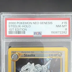 Wizards of the Coast Pokemon TCG Neo Genesis Steelix 15/111 1st Ed Holo PSA 8 - Image 2