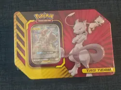 Pokemon Unified Minds Tag Team Power Partnership Tin Mewtwo & Mew GX 2019 SEALED - Image 1