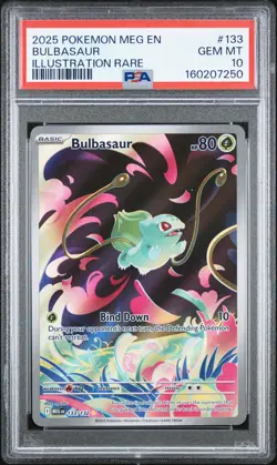 2025 POKEMON MEG EN-MEGA EVOLUTION ILLUSTRATION RARE #133 BULBASAUR PSA 10 - Image 1