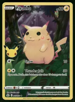 2021 Pikachu 005/025 Holo Rare NM Celebrations Pokemon - Image 1