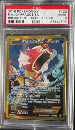 2016 Pokemon XY Full Art Gyarados EX Breakpoint - Secret Print PSA 9 - Image 1