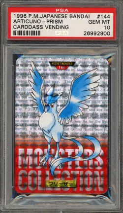 Pokemon Bandai Carddass Articuno Vending Red Japanese Prism #144 PSA 10 Gem Mint - Image 1