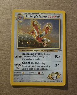 Pokemon TCG Lt. Surge's Fearow 7/132 Gym Heroes Holo Rare English Unlimited - Image 1