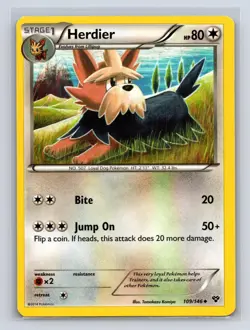 Herdier 109/146 Uncommon XY Pokemon Lightly Played - Image 1