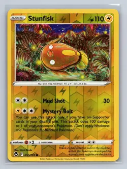 Stunfisk 055/195 Common Silver Tempest Pokemon Reverse Holo Lightly Played - Image 1
