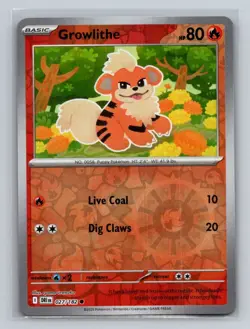 Growlithe 027/182 Common Destined Rivals Pokemon Reverse Holo Lightly Played - Image 1