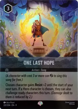 222/204 ONE LAST HOPE EN9 EPIC DISNEY LORCANA CARD - Image 1