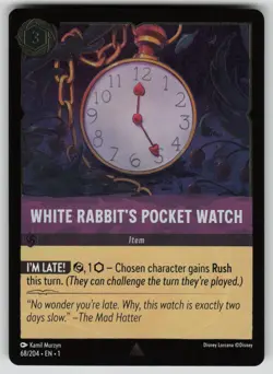 White Rabbit's Pocket Watch Cold Foil The First Chapter 68/204 Disney Lorcana NM - Image 1