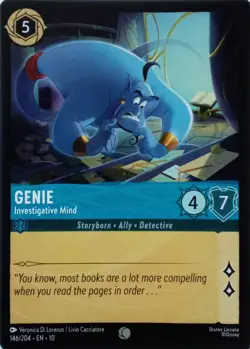 146/204 GENIE INVESTIGATIVE MIND EN10 COMMON DISNEY LORCANA CARD - Image 1